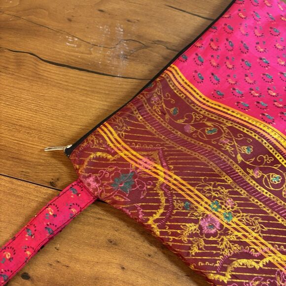 Cosmosyr Recycled Silk Wristlet Necessaire Bag Clutch Vintage Style Pink - Picture 2 of 9
